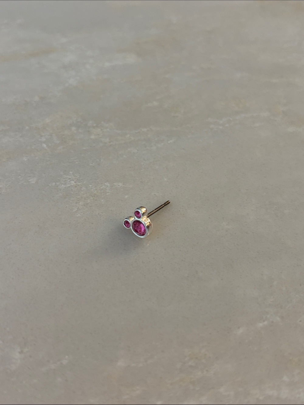 Disney Pink Rhinestone Mickey Stud Earring
